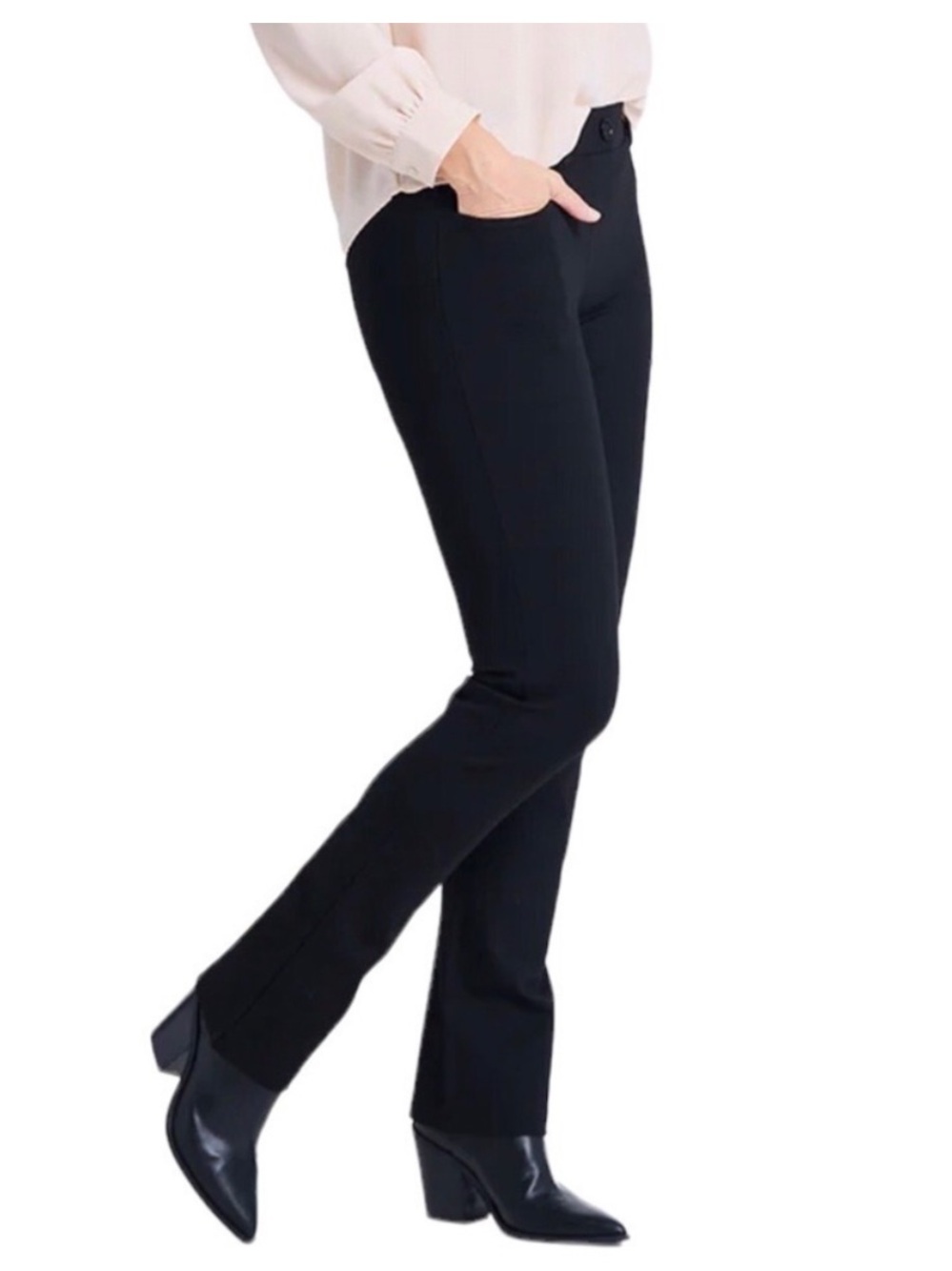 Betabrand Straight Leg 7 Pocket Dress Pants Yoga Pants Black Size Medium Petite